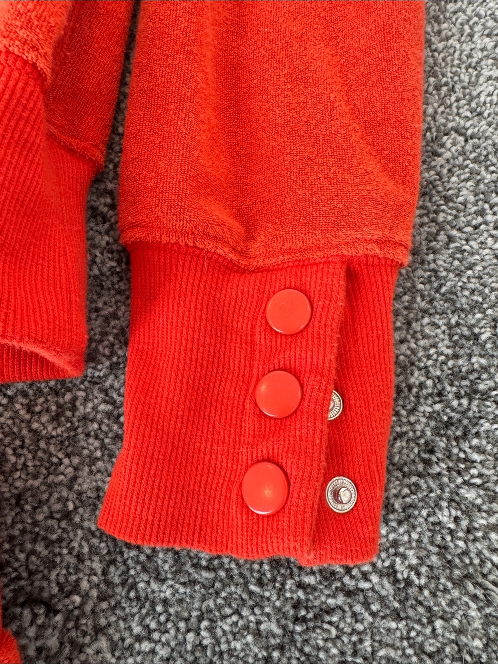 Z Supply Orange Velour Collared Top & Drawstring Shorts Set - Picture 3 of 6